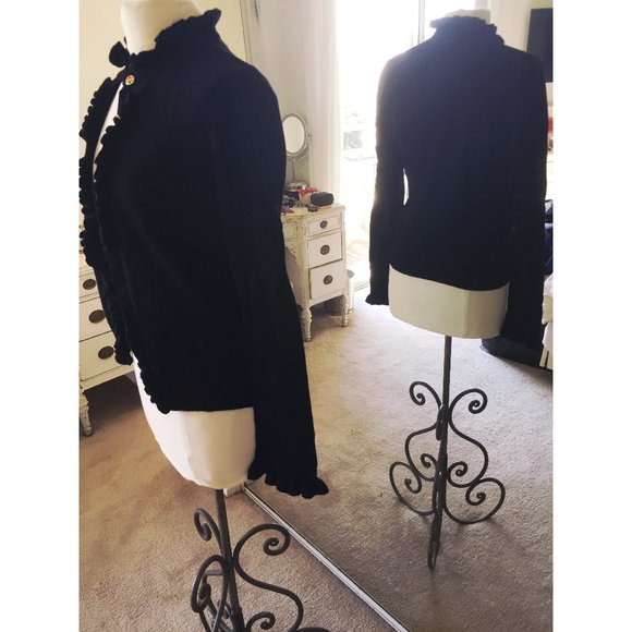 Tory Burch Cashmere Denueve Cardigan w/ gold buttons - Picture 2 of 9